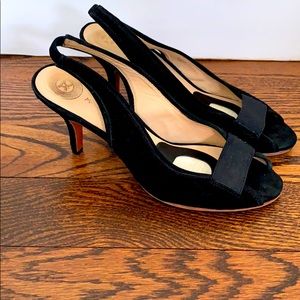 Black suede sling back heels (3in)